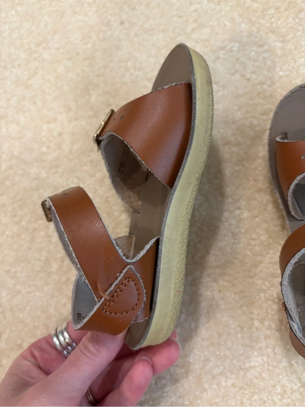 Salt Water Sandals by Hoy these brown